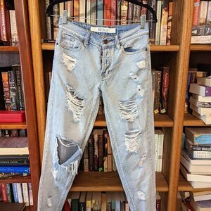 𝅺melville distressed ripped lightwash denim sz 24